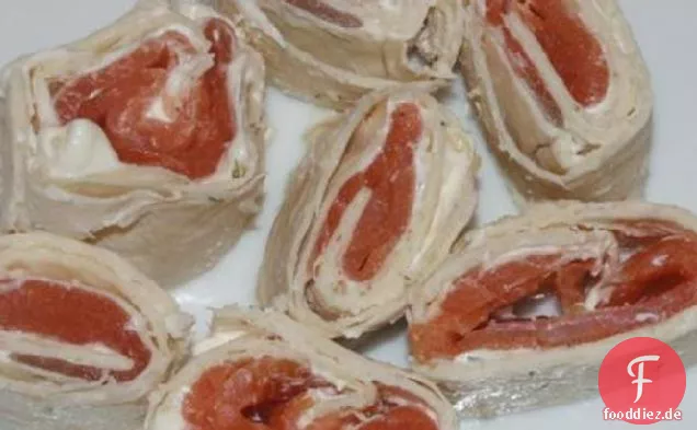 Geräucherte Lachsröllchen