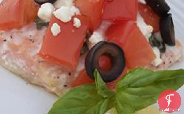 Gebackener Lachs nach griechischer Art