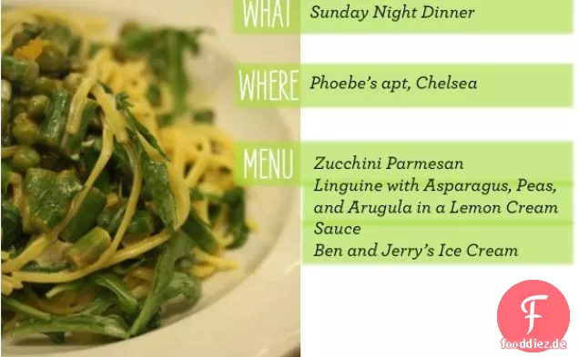 Linguine mit Spargel, Erbsen und Rucola in Zitronencremesauce