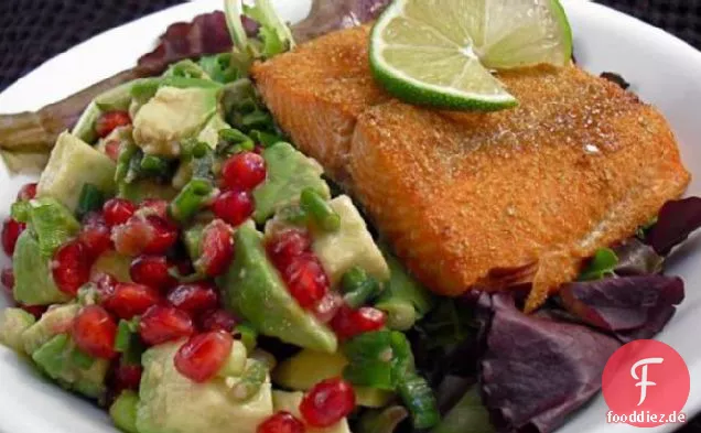 Lachs Mit Granatapfel-Avocado-Salsa