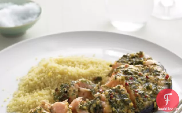 Marinierte Lachssteaks mit Couscous