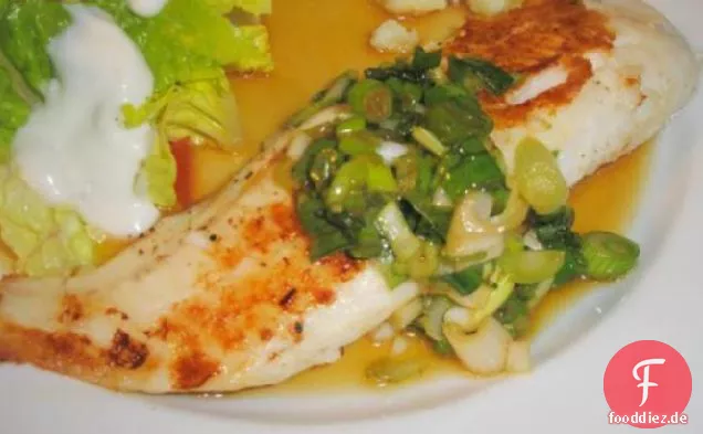 Gebratener Tilapia Mit Honig-Schalotten-Dressing