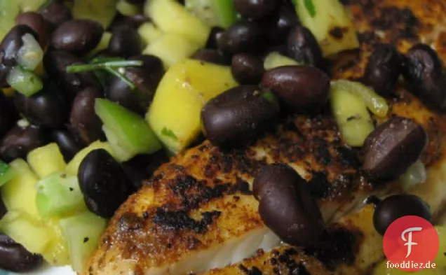 Spiced Tilapia Mit Mango Black Bean Salsa