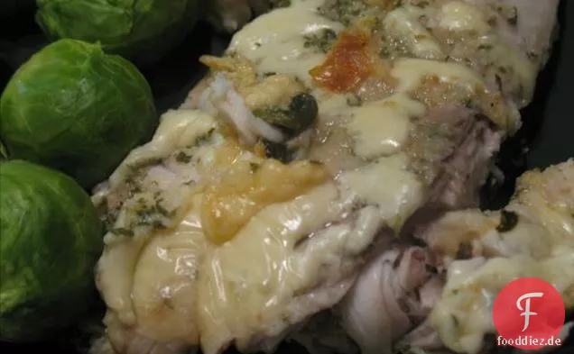 Gebackene Tilapia-Filets mit leichter französischer Zwiebelsauce