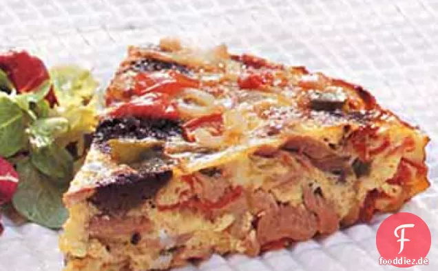 Tortilla im baskischen Stil mit Thunfisch und Tapenade