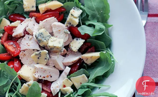 Blauschimmelkäse, Huhn und Tomaten