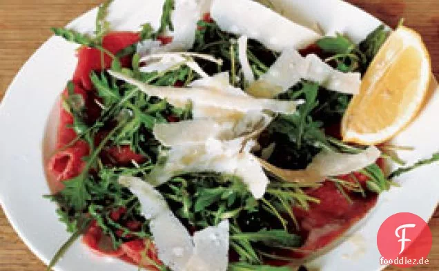 Carpaccio Mit Rucola, Zitrone & Trüffelöl