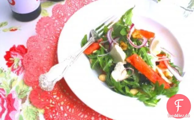 Wassermelone + Rucola-la-Salat Mit Weißen Cannellini-Bohnen+ Lemo