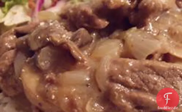 Einfach elegantes Steak und Reis