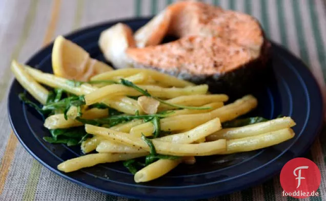 Abendessen heute Abend: Bohnen mit Rucola