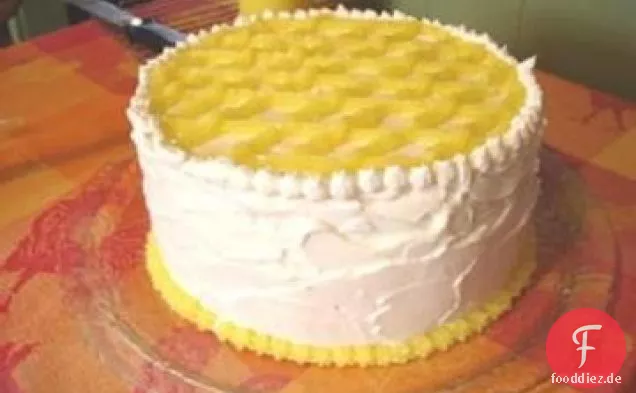 Zitronen-Gitter weißer Schokoladenkuchen