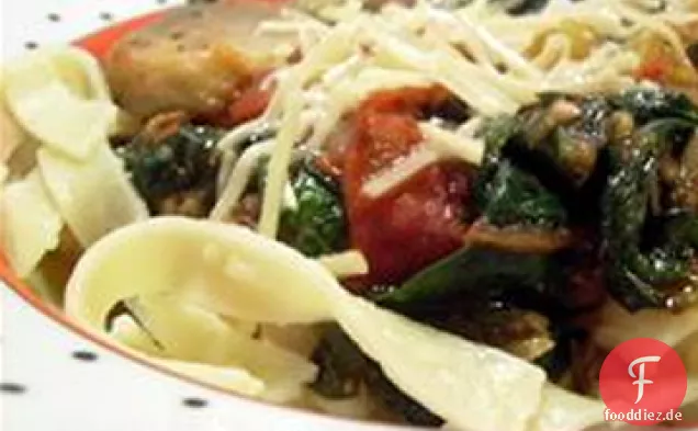 Gebratene Tomaten, Zwiebeln und Pilzragout