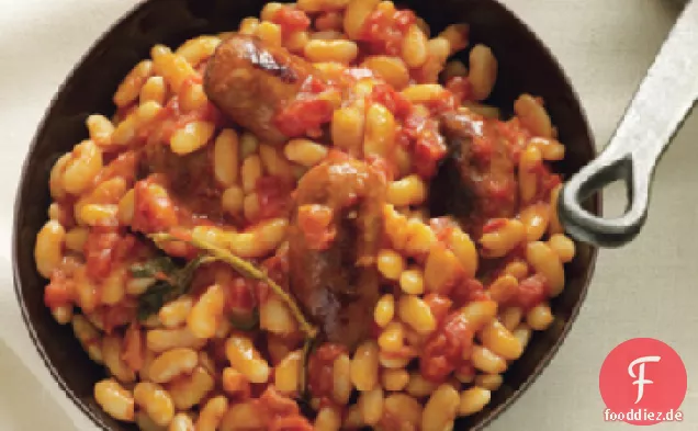 Wurst mit Weißen Bohnen in Tomatensauce