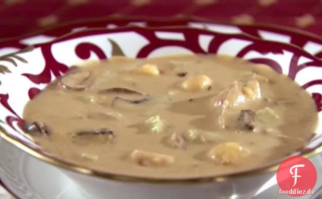 Jakobsmuschel und Pilz Chowder