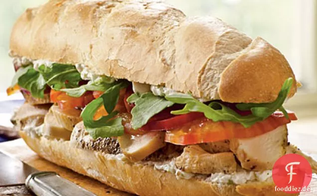 Huhn und Roquefort-Sandwiches