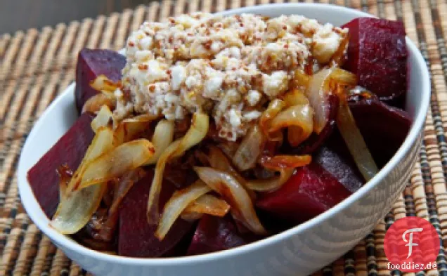 Rüben und karamellisierte Zwiebeln mit Feta