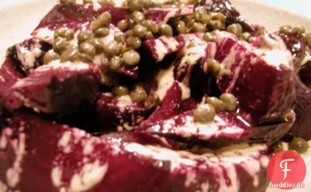 Rübensalat mit Wasabi und gebratenen Kapern