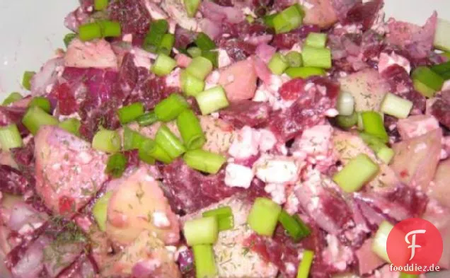 Rüben-, Feta- und Granny Smith-Apfelsalat