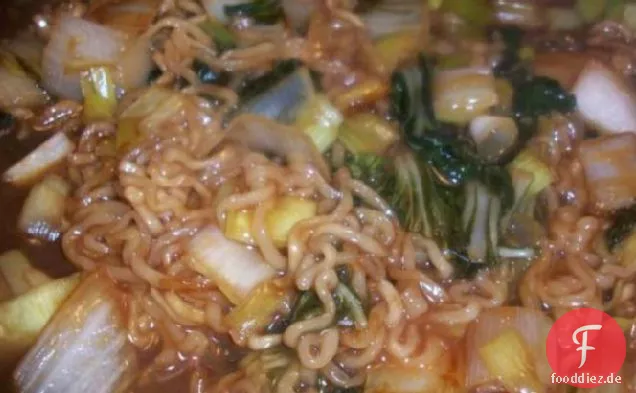 Mightyro's Bok Choy-Lauch-Nudel Stir Fry