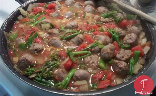 Wurst und Brokkoli Rabe Mit Polenta