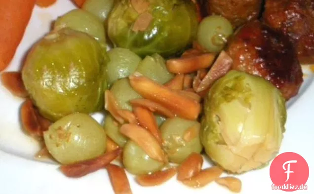 Brüssel und Pilze Braten