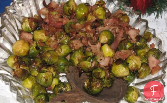 Ahorn Rosenkohl mit Speck