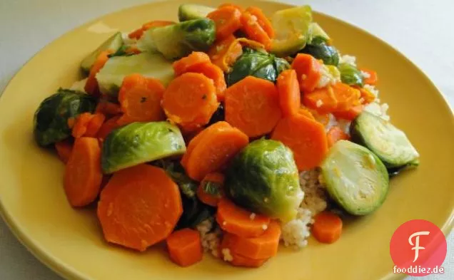 Ahorn Rosenkohl mit Zwiebeln
