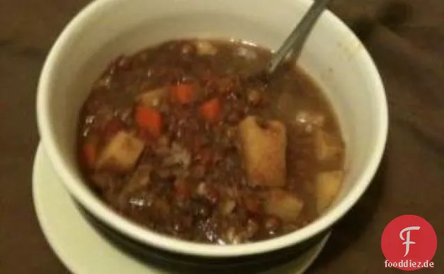 Crock Pot Rindfleisch Linsensuppe