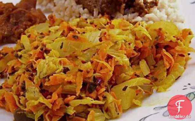 Indischer Kohl und Karotten