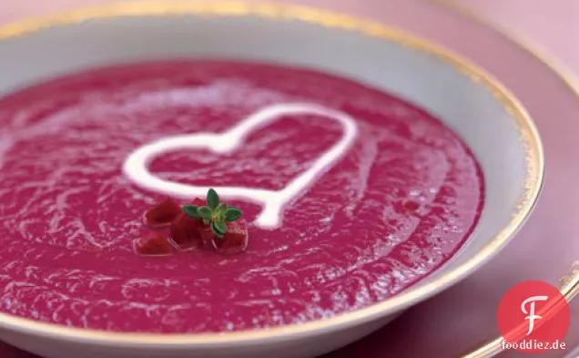 Gebratene Rübensuppe mit Crème Fraîche