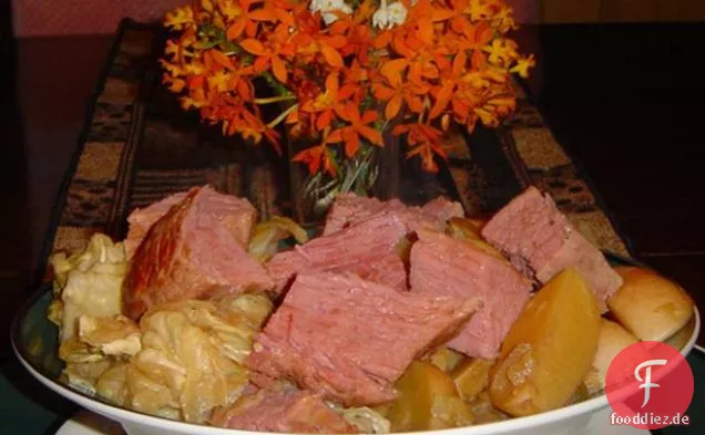 Apple Corned Beef Brisket für den Slow Cooker