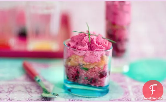 Quinoa und Rüben Verrine