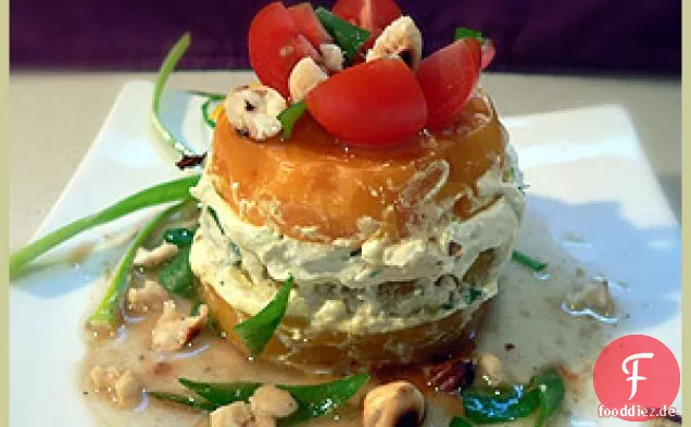 Gelbe Rote Beete und Ricotta-Käse-Schichtkuchen