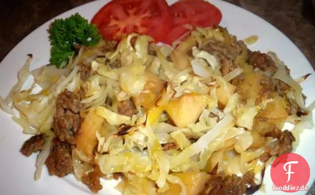 Übrig gebliebener Schinken-Kohl-Auflauf