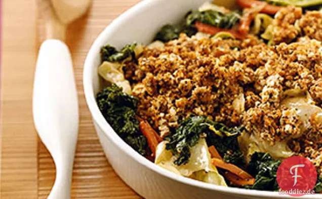 Gemüseauflauf mit Tofu-Topping