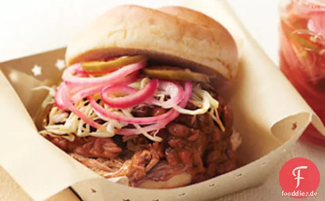 Schweinefleisch und Bohnen-Sandwiches