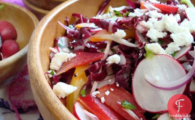 Gebratene Rüben und Radicchio-Salat