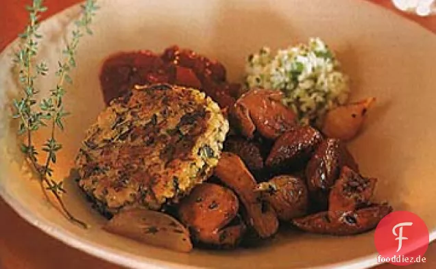 Salbei-, Zwiebel- und Wildreis-Risottokuchen
