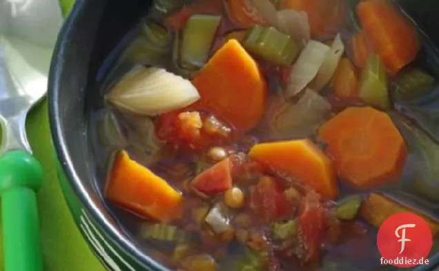 Linsen-Gemüse-Suppe (Crock Pot)
