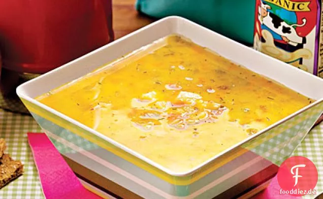 Kartoffel-, Bohnen- und Joghurtsuppe
