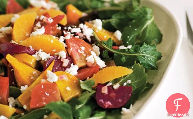 Geröstete Rüben-Salat mit Orangen und Queso Fresco (Ensalada de Betabel)