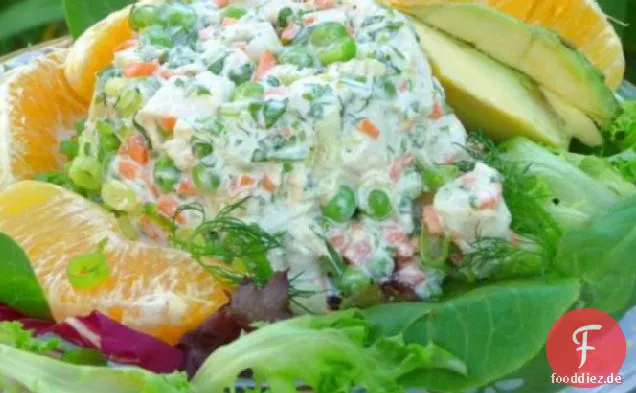 Huhn und Orangensalat