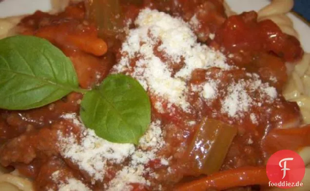 Italienische Tomatenwurst Ragu mit Penne