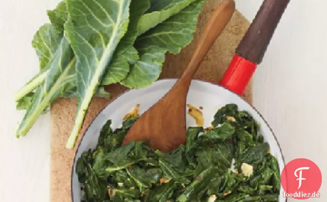 Sautierten Grünkohl mit Knoblauch