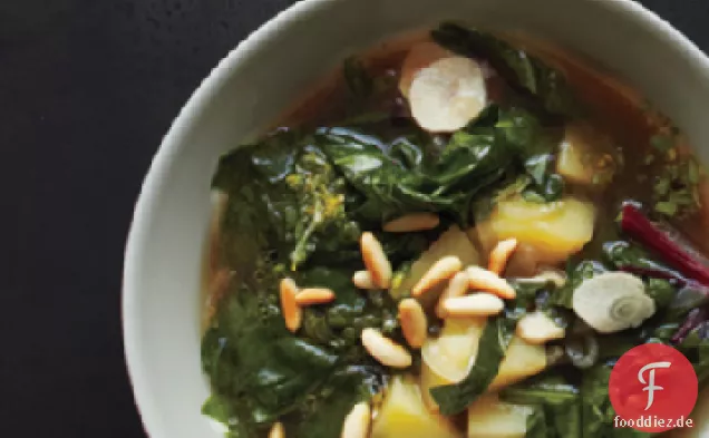 Drei-Gemüse-Suppe mit Spinat Gremolata