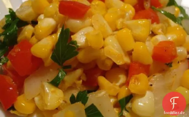 Gerösteter Mais, geräucherter Paprika und Limettensalat