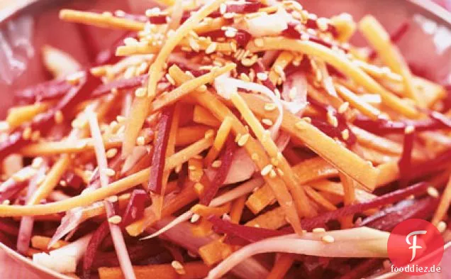 Rüben, Karotten und Fenchel-Salat