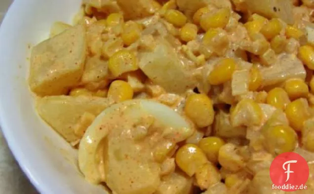 Kartoffel-, Ei- und Maissalat mit Buttermilch