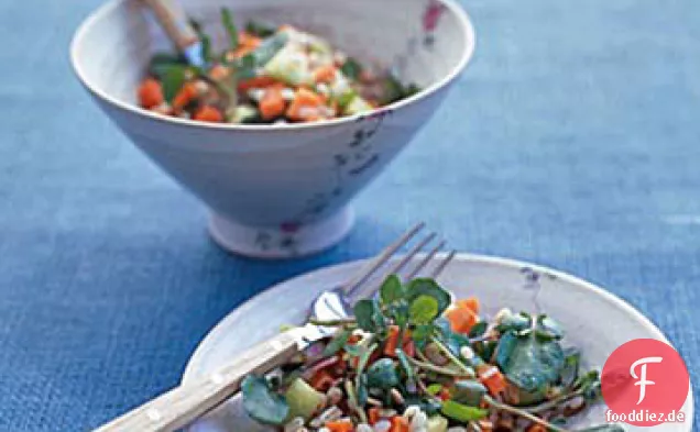 Brunnenkresse und Gerstensalat
