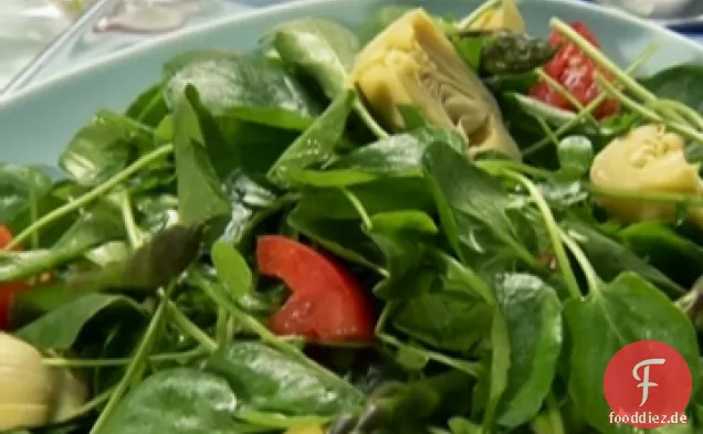 Endivien-Brunnenkresse-Salat mit Senfkorn-Vinaigrette
